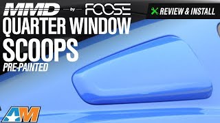 20102014 Mustang MMD by FOOSE Quarter Window Scoops  PrePainted Review amp Install [upl. by Ayocat]