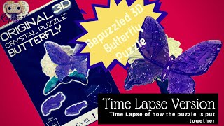 Bepuzzled 3D Crystal Puzzle Butterfly Time Lapse [upl. by Yddub]