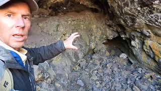 Geologist explores a lava tube cave at Craters of the Moon National Monument Idaho [upl. by Htrap671]