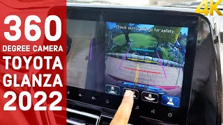 360 Degree Camera in Toyota Glanza 2022  Top Model  Facelift  New Feature  Suzuki Baleno 2022 [upl. by Esmaria]