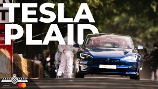 1000PS Tesla Model S Plaid hurled up Goodwood Hill [upl. by Marybelle]