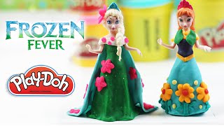 Frozen fever Magiclips Anna and Elsa Disney magiclip Playdoh makeover [upl. by Herbst223]