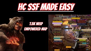 75k Wildwood T16 Map  HC SSF Made Easy POE 325 Necro Settlers [upl. by Ennael]