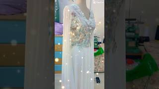 Cream 21 White maxi multi crystal hand work fashion bollywood dress [upl. by Yrag125]