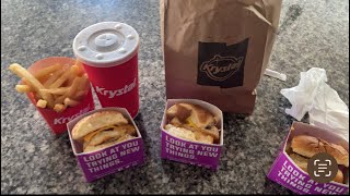 3 Double Krystals with Cheese Meal from Krystal’s unboxing [upl. by Groark]