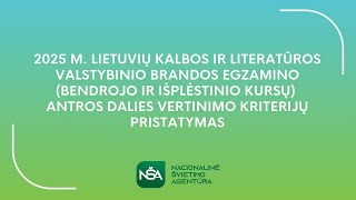 Lietuvių kalbos ir literatūros VBE antrosios dalies bendrieji vertinimo kriterijai [upl. by Eniarrol580]