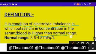 hyperkalemia☑️ for NORCET preparation BSC nursing  GNM  ANM competitive exams [upl. by Moureaux]