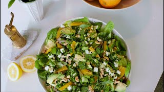 Miss Pollys Kitchen Green Salad with Orange Quinoa and Herby Feta [upl. by Mame]