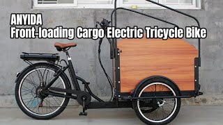 ANYIDA Frontloading Cargo Electric Tricycle Bike  3Wheel Electric Cargo Reverse Trike [upl. by Anar62]