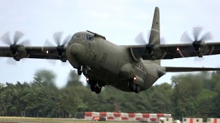 4Kᵁᴴᴰ RAF Lockheed Martin C130J30 Hercules C4 Takeoff Departure  RIAT Fairford [upl. by Wilkie975]