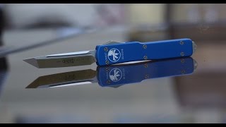 Microtech UTX 70 Tanto OTF Automatic Knife Blue [upl. by Pergrim]