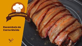 Rocambole de Carne Moída com Recheio  Benditta Receita [upl. by Zorana]