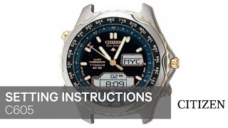 Citizen Watch Setting Instruction — C605 [upl. by Alhan]