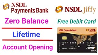 NSDL Payment Bank Zero Balance Account Opening  NSDL Jiffy  NSDL Payment Bank Login [upl. by Cinelli]