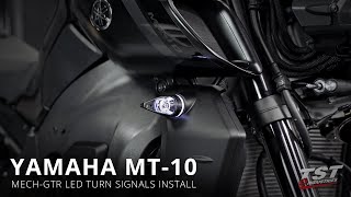 How to install TST MechGTR LED Turn Signals on a 2022 Yamaha MT10 by TST Industries [upl. by Ybot]