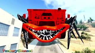 Epic Escape Lightning Mcqueen 🆚 Super Giant Mutant Cars Scary Eater  Coffin Dance Song Cover [upl. by Petrie894]