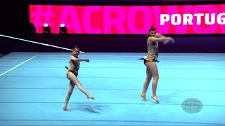 Portugal 1 POR  2022 Acrobatic Worlds Baku AZE  Dynamic Qualification Womens Pair [upl. by Einiar223]