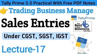 Sales Entry With GST In Tally Prime  Tally Prime sales Entry With GST  GST Report  lecture 17 [upl. by Travax642]