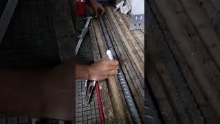 Reinforcement Steel  Marking for Elongation Test [upl. by Ehcropal808]