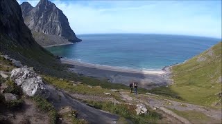 Kvalvika beach Hike 2019 Lofoten Norway [upl. by Meerek]