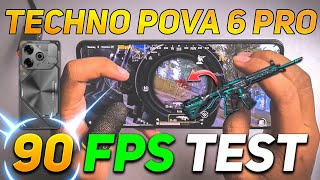 TECHNO POVA 6 PRO BGMI 90 FPS TEST  TECHNO POVA 6 PRO PUBG TEST 90 FPS  DM 6080 PROCESSOR 🥵 [upl. by Aneetsyrk]