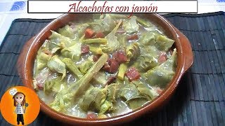 Alcachofas con jamón  Receta de Cocina en Familia [upl. by Metabel]