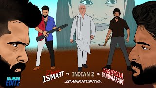 Saripoda sanivaram movie revenge scene 2D animation  Indian 2  Nani  Kamal Hassan  Double Ismart [upl. by Tenney]