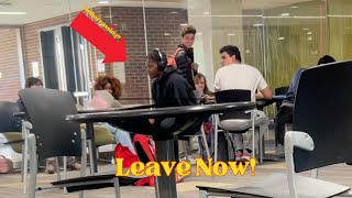 BLASTING Embarrassing Videos In The Library Prank📢😂 [upl. by Akinat764]