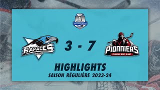 Rapaces de Gap 37 Pionniers de Chamonix  Highlights  Synerglace Ligue Magnus 202324 [upl. by Norved]