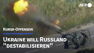 Ukraine will Russland mit KurskOffensive quotdestabilisierenquot  AFP [upl. by Zebaj81]