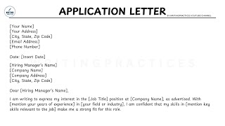 LETTER TEMPLATE How To Write An APPLICATION LETTER Step by Step Guide  Writing Practices [upl. by Kcirttap]