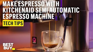 Making Espresso Shots with the KitchenAid Semi Automatic Espresso Machine – Tech Tips from Best Buy [upl. by Zemaj636]