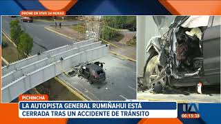 Una persona falleció durante un siniestro vial en la Autopista General Rumiñahui [upl. by Anerom]