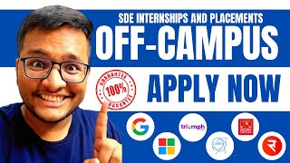 Off Campus SDE Opportunities amp Careers  All Batches [upl. by Idleman]