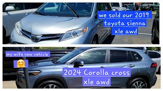 2024 Toyota Corolla Cross XLE AWD quick look and test drive  sold my 2019 toyota sienna XLE AWD [upl. by Ahtnammas]