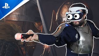 Real Swordsman Plays Swordsman VR on PS4 Pro SO FUN [upl. by Aeet]