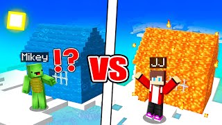 SECRET CLOUD BASE Lava vs Water in Minecraft Survival Battle  Maizen JJ and Mikey [upl. by Gnourt]