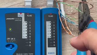 Cat5 cable tester detecting open circuits [upl. by Brazee829]