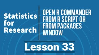 Open R Commander from R Script or from Packages Window [upl. by Rimidalb]