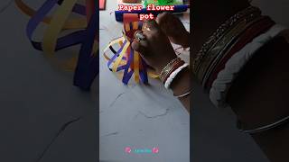 Easy paper flower pot flowerpot papercraft crafts handmade paperpot flowers [upl. by Anircam]