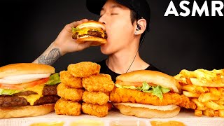 ASMR MOST POPULAR FOOD at WENDYS Double Cheeseburger Nuggets Spicy Chicken Sandwich Fries [upl. by Lehcyar]