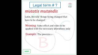 Legal term  7 mutatis mutandis SL007 [upl. by Akinahc]