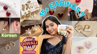 HUGE MEESHO EARINGS HAUL  TRENDY KOREAN  MOST AFFORDABLE  meesho earrings haul [upl. by Gaspar]