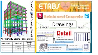 ETABS v22 Tutorial Detailing Evolution amp Revelution of RC Structure Drawings Available From A Menu [upl. by Edna]