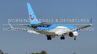 Morning arrivals and departures at Zakynthos Airport Dionysios SolomosZakynthos Greece 🇬🇷4K [upl. by Lattie]