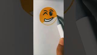 Smirk And Wink Face Emoji art shortvideo drawing coloring emoji satisfying easydrawing [upl. by Rimidalv]