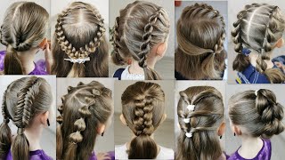 10 easy hairstyles for short hair Very cute and nice hairstyles [upl. by Ahsekyt]