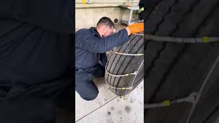 Chain Installation of Big School Bus [upl. by Dearborn719]