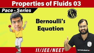 Properties of fluids 03  Bernoullis principle Venturimeter Equation of continuity 11 JEE NEET [upl. by Savick]