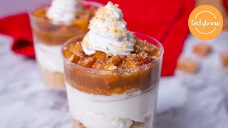 Delicious No Bake Cheesecake Caramel Apple Parfait  Easy Cheesecake Recipe [upl. by Akiaki]